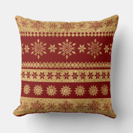Cojín Decorativo Elegant Burgundy & Gold Christmas Pillow – Luxury 