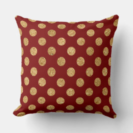 Cojín Decorativo Elegant Burgundy & Gold Christmas Pillow – Luxury 