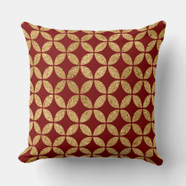 Cojín Decorativo Elegant Burgundy & Gold Christmas Pillow – Luxury 