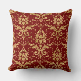 Cojín Decorativo Elegant Burgundy & Gold Christmas Pillow – Luxury 