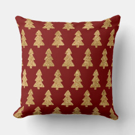 Cojín Decorativo Elegant Burgundy & Gold Christmas Pillow – Luxury 