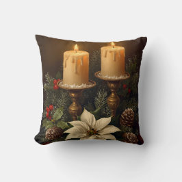 Cojín Decorativo Elegant candle holly pine warm festive christmas