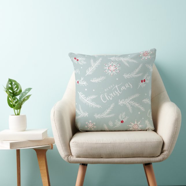 Cojín Decorativo Elegant Christmas Pillow with Pine & Script (Silla)