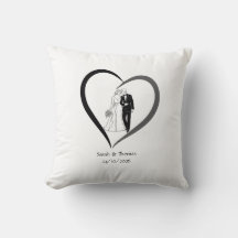 Elegant Custom Wedding Keepsake Couple Heart Throw