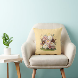 Cojín Decorativo Elegant Floral Throw Pillow for Her | Soft Vintage