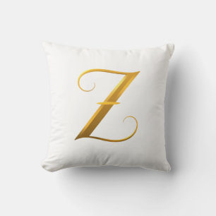 Cojín Decorativo Elegant Gold Letter Z on Light Background