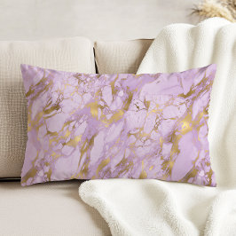Cojín Decorativo Elegant Lavender Gold Marble