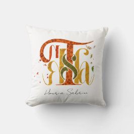 Cojín Decorativo Elegant Manuscript Thanks Autumn Fall Foliage