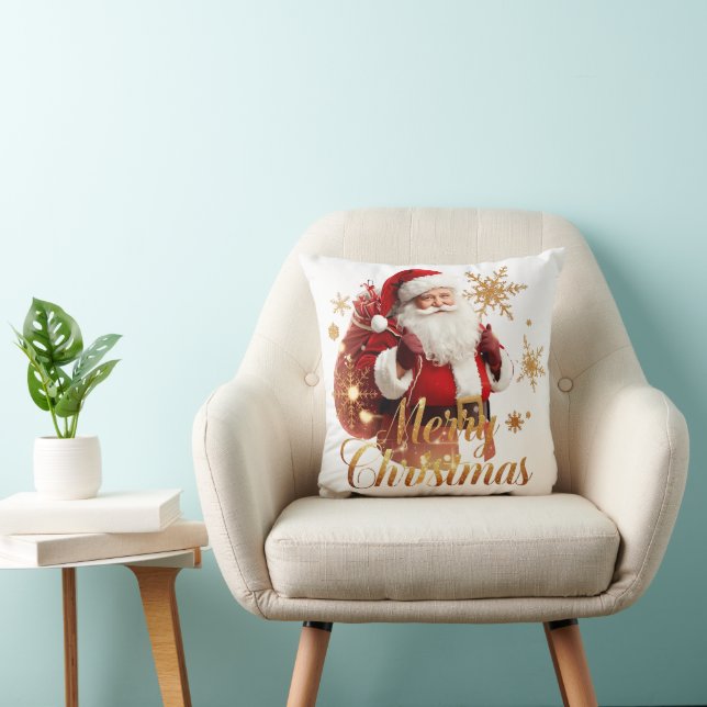 Cojín Decorativo Elegant Merry Christmas Santa Claus (Silla)