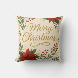 Cojín Decorativo Elegant Merry Christmas Throw Pillow