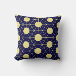 Cojín Decorativo Elegant Navy and Gold Geometric Tile Pattern