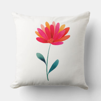 Cojín Decorativo Elegant Orange Floral Botanical Throw Pillow