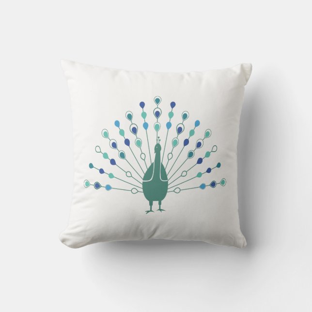 Cojín Decorativo Elegant Peacock Silhouette (Anverso)