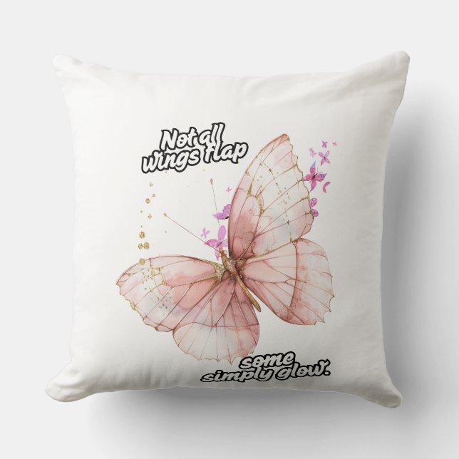Cojín Decorativo Elegant Pink Butterfly Glow Art (Anverso)