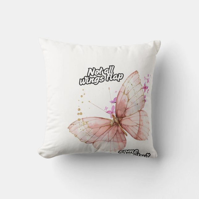 Cojín Decorativo Elegant Pink Butterfly Glow Art" (Anverso)