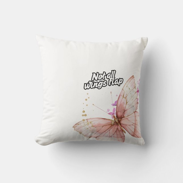 Cojín Decorativo Elegant Pink Butterfly Glow Art" (Anverso)