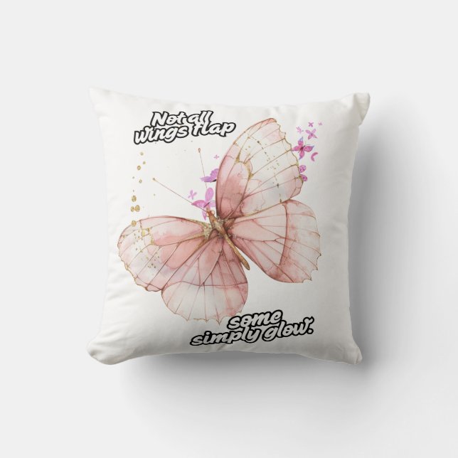 Cojín Decorativo Elegant Pink Butterfly Glow Art (Anverso)