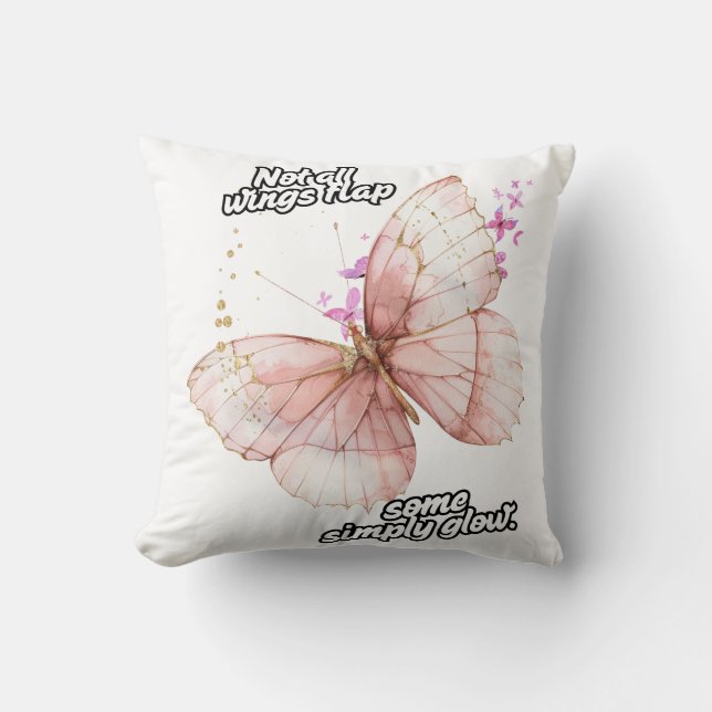 Cojín Decorativo Elegant Pink Butterfly Glow Art (Anverso)