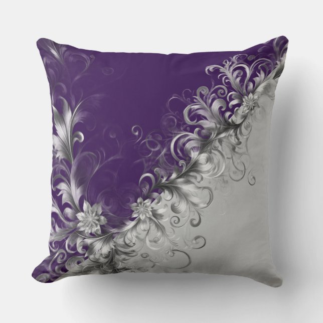 Cojín Decorativo Elegant Purple and Silver Accents (Anverso)