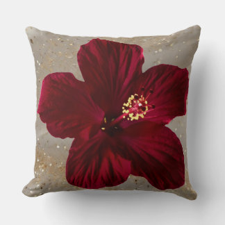 Cojín Decorativo Elegant Red Hibiscus Flower Throw Pillow | Tropica