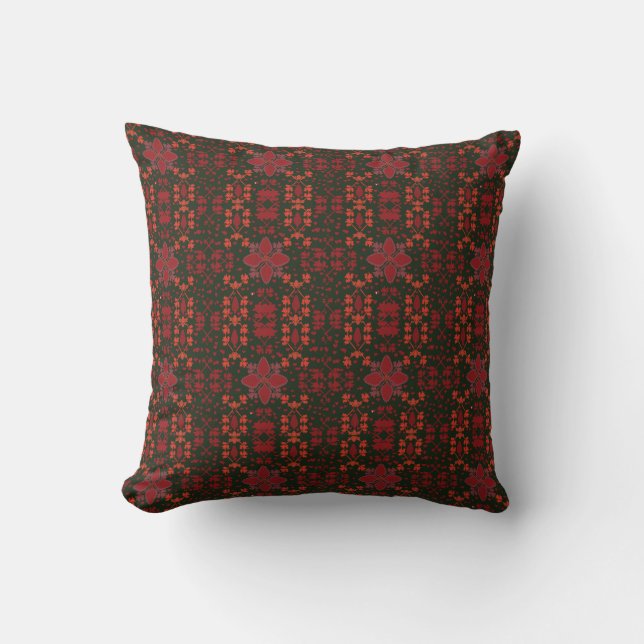 Cojín Decorativo Elegant Red Mandala Geometric Bedroom & Home Texti (Anverso)