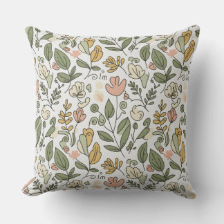 Cojín Decorativo Elegant rustic spring foliage red throw pillow