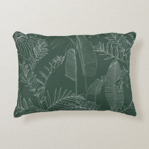 Cojín Decorativo Elegant seamless pattern with green hand drawn lin