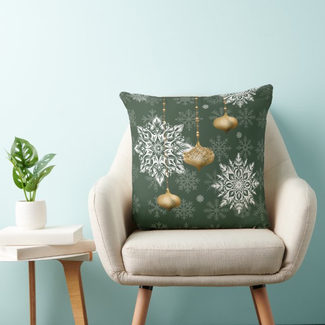 Cojín Decorativo Elegant Snowflake Holiday Accent  (Silla)