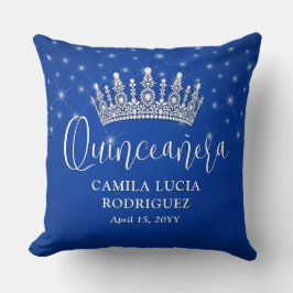 Cojín Decorativo Elegant Sparkles Quinceañera Royal Blue Keepsake