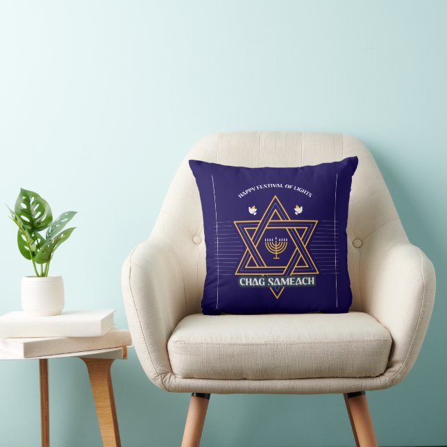 Cojín Decorativo Elegant Star of David Hanukkah Pillow (Silla)