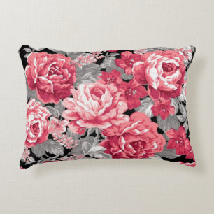 Cojín Decorativo Elegant Vintage Floral Pattern – Red and Pink Rose