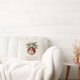 Cojín Decorativo Elegant Watercolor Christmas Ornament Family Photo