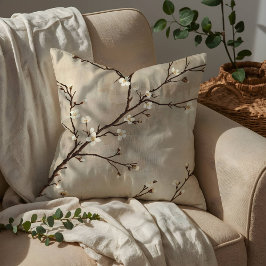 Cojín Decorativo Elegant White Blossom Minimal Branch