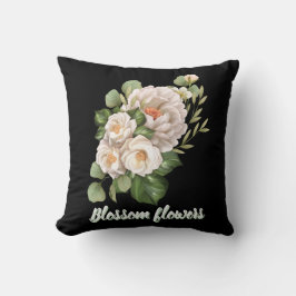 Cojín Decorativo Elegant white floral bouquet with green leaves