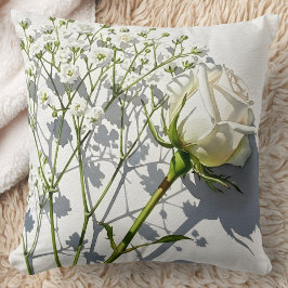 Cojín Decorativo Elegant White Rose Baby's Breath