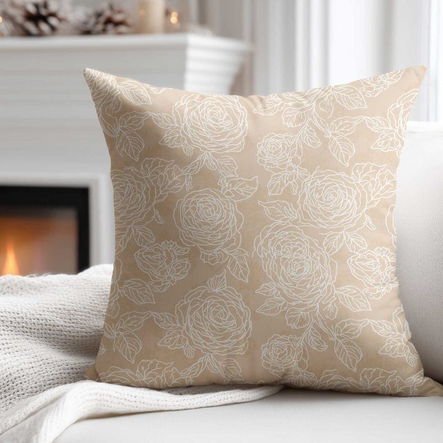 Cojín Decorativo Elegant White Rose Flower  (Subido por el creador)