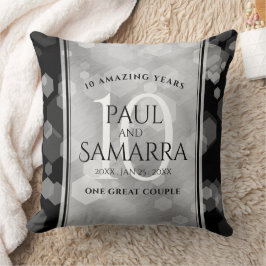 Cojín Decorativo Elegante 10° Aniversario del Boda Tin