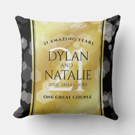 Cojín Decorativo Elegante 21ª celebración del Aniversario del Boda 