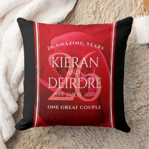 Cojín Decorativo Elegante 26° Rosa Boda Aniversario