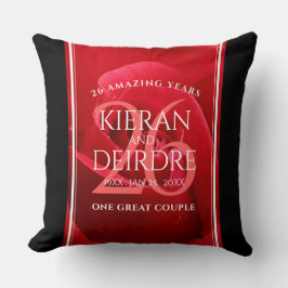 Cojín Decorativo Elegante 26° Rosa Boda Aniversario