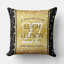 Cojín Decorativo Elegante 27ª celebración del Aniversario del Boda 