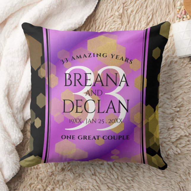 Cojín Decorativo Elegante 33° Aniversario del Boda Ametista (Manta)