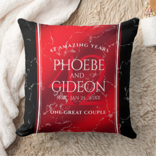 Cojín Decorativo Elegante 42° Aniversario del Boda Jasper