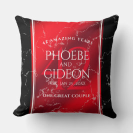 Cojín Decorativo Elegante 42° Aniversario del Boda Jasper