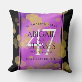 Cojín Decorativo Elegante 47° Aniversario del Boda Ametista