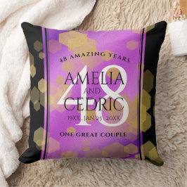 Cojín Decorativo Elegante 48º Aniversario del Boda Ametista