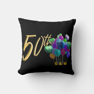 Cojín Decorativo Elegante 50 años de Purpurina de oro