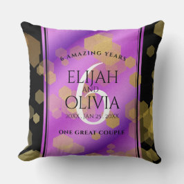 Cojín Decorativo Elegante 6º Aniversario del Boda Ametista