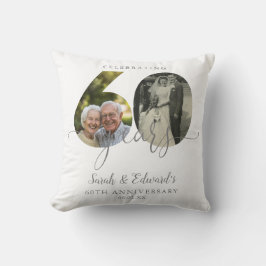 Cojín Decorativo Elegante 60° Aniversario Boda 2 Foto