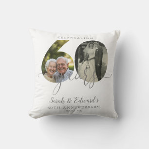 Cojín Decorativo Elegante 60° Aniversario Boda 2 Foto